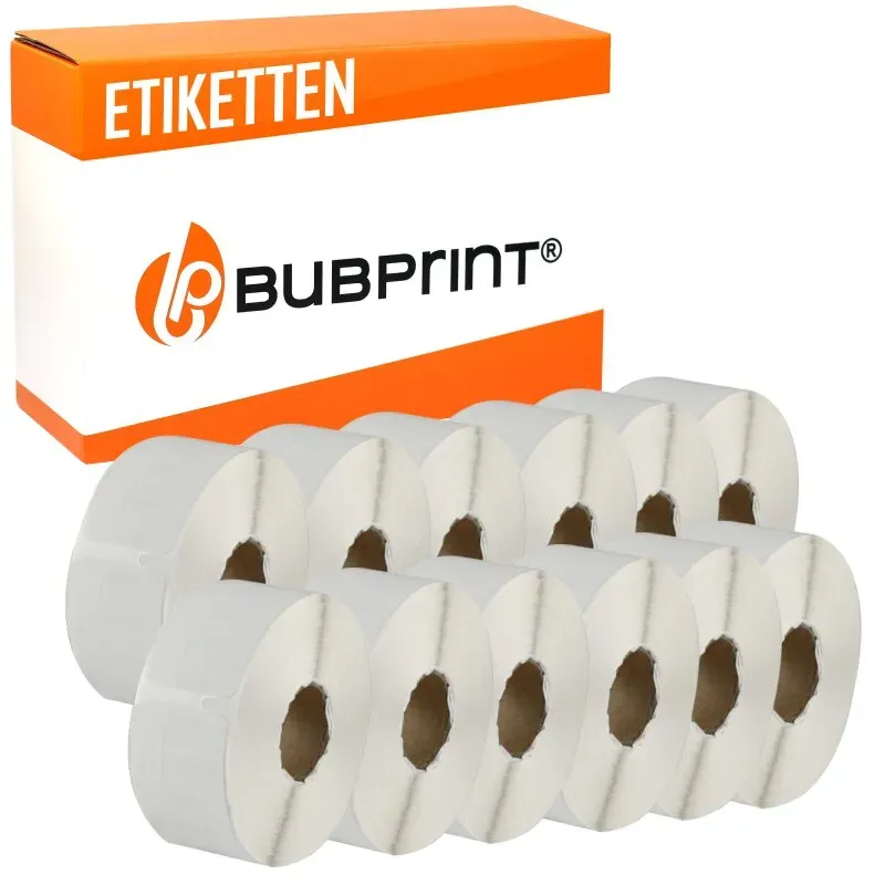 Bubprint 10x Etikettenrollen kompatibel für Dymo 11355 S0722550 51x19mm SET