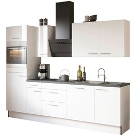 Optifit Küchenleerblock Weiß, Weiß Hochglanz - 270 cm