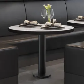GGM Möbel Bistrotisch Ø 70 x 75 cm Weiß Marmor/Schwarz