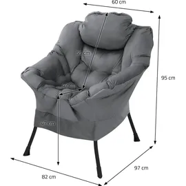 ML-Design Relaxsessel Baumwolle 97 x 95 x 82 cm Anthrazit ergonomisch