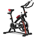 KOMFOTTEU Fahrrad Heimtrainer mit Schwungrad 10kg, Professionelles Fitnessbike mit einstellbarer Sitzhöhe & Lenker, LCD Display, Indoor Fahrrad Bike für Kardio Training Hometrainer 150kg belastbar