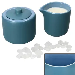 Ritzenhoff 2tlg. Set Jasper Ozeanblau Milchkännchen & Zuckerdose + Deckel