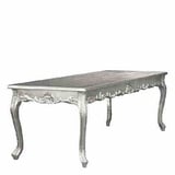 Casa Padrino Esstisch Barock Esstisch Silber 200cm - Esszimmer Tisch