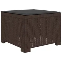vidaXL 1-Sitzer Garten-Sofa mit Kissen Rattan-Look PP Braun