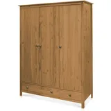 Kleiderschrank Massivholzschrank 3-türiger Schrank TOBINO Kiefer gewachst 3T 3SK