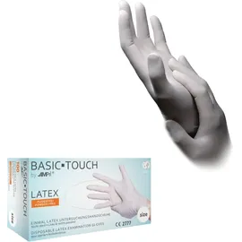 AMPri Handelsgesellschaft mbH Ampri BASIC-TOUCH Latexhandschuhe puderfrei, weiß | Box 100 Stück/Box