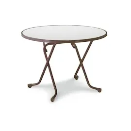 BEST Freizeitmöbel Dublin Klapptisch Ø 100 cm Braun/Weiß