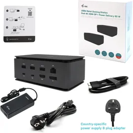 iTEC i-tec USB4 Metal Docking Station Dual 4K HDMI DP, USB PD 80W, inkl. 112W Netzteil, USB4 [Buchse] (USB4DUALDOCK100W)