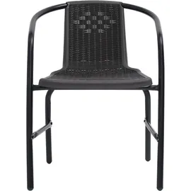 furnicato Gartenstuhl 62 x 74 x 55 cm schwarz 4 St.