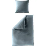 BIERBAUM Elegant uni Blau 135 x 200 cm + 80 x 80 cm