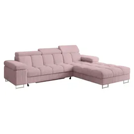 altdecor Ecksofa Cord mit Schlaffunktion 2-Sitzer Grau