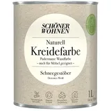 SCHÖNER WOHNEN-Farbe Naturell Wandfarbe Kreidefarbe  (Schneegestöber - dezentes Weiß, Matt, 1 l, Konservierungsmittelfrei)