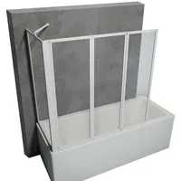 Schulte Duschabtrennung mit Seitenwand, 3-teilig faltbar - Breite: 129 cm, Höhe: 121 cm, 3 mm Sicherheitsglas (ESG) Klar hell, Profil: Alpin Weiß,