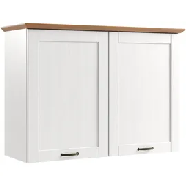 Home Affaire Hängeschrank HOME AFFAIRE "Teramo", weiß (weiß, honig), B:105cm H:75cm T:37cm, Massivholz, Schränke, Hängeschrank, Breite 105 cm, 2 Holztüren, 1 Einlegeboden