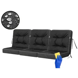 Bjird Bankauflage 150 x 50 x 5 cm schwarz 3 St.