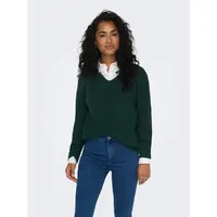 Only Damen ONLCAMILLA V-Neck L/S Strickpullover KNT 15204588, Scarab/Detail:melange