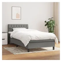 vidaXL Boxspringbett 100 x 200 cm Dunkelgrau