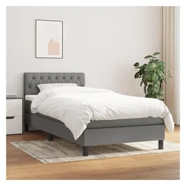 vidaXL Boxspringbett 100 x 200 cm Dunkelgrau