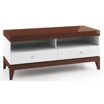 Casa Padrino Sideboard 111,2 x 49 x 45 cm Weiß / Hochglanz Braun