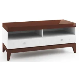 Casa Padrino Sideboard 111,2 x 49 x 45 cm Weiß / Hochglanz Braun