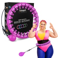 K-MART Smart Hula Ring Hoops, gewichteter Hula Circle 24 Abnehmbarer Fitnessring mit 360 Grad automatisch drehendem Ball, Gymnastik, Fitness für Erwachsene zur Gewichtsreduktion (Orchidee Lila)