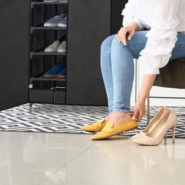 Relaxdays Schuhschrank 61 x 168 x 31,5 cm anthrazit