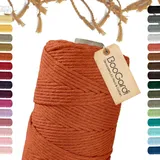 BooGardi Makramee Garn · Orange 3mm x 200m · 3mm oder 5mm · viele Farben · Baumwollkordel · Baumwollgarn · DIY Bastelkordel · Kordelband