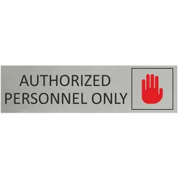 CombiCraft Aluminium Türschild Authorized Personnel Only 165x45mm mit 3M-Tape