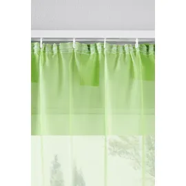 Gardinenbox 2er-Pack Gardinen Transparent Vorhang Set Wohnzimmer Voile Schlaufenschal mit Bleibandabschluß HxB 175x140 cm Apfelgrün,