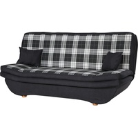 Fun Möbel Klick-klack-Sofa Schlafsofa KANDY in Stoff Dunekelgrau-Karo - Grau