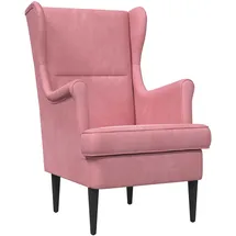 vidaXL Sessel Rosa Samt 1 x 1 x 1 cm Rosa mit Kissen