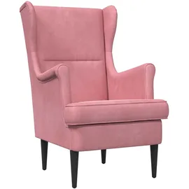 vidaXL Sessel Rosa Samt 1 x 1 x 1 cm Rosa mit Kissen