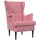vidaXL Sessel Rosa Samt 1 x 1 x 1 cm Rosa mit Kissen