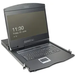 Digitus 19" LCD KVM Konsole, 8-Port VGA, deutsche Tastatur