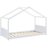 [en.casa] Hausbett Simo 90x200cm Kiefernholz Weiß