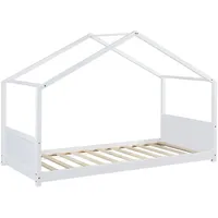 [en.casa] Hausbett Simo 90x200cm Kiefernholz Weiß