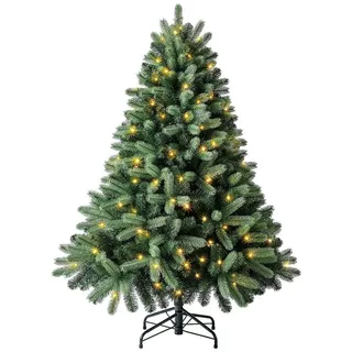 Dehner Künstlicher LED-Weihnachtsbaum Stellan, ca. H150 cm, grün