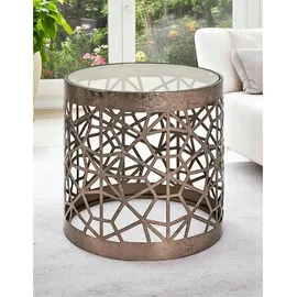 Haku-Möbel Beistelltisch 13252 Metall bronze 50 x 50 cm