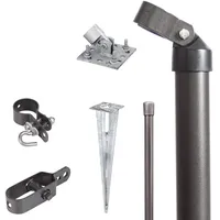 GAH Alberts Alberts Zauneck-Set mit Bodenhülsen, Höhe 125 cm, anthrazit-metallic 1250 mm