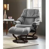 Stressless Stressless® »Reno«, (Set, Relaxsessel mit Hocker), mit Hocker, mit Classic Base, Größe S, M & L, Gestell Braun grau