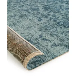 benuta Pop Flachgewebeteppich Tosca - Blau 195x285 cm - Kunstfaser - Rechteckig & im Style: Vintage, Orient Style - Pflegeleicht für Wohnzimmer Schlafzimmer