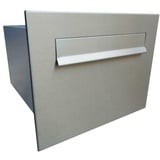 Letterbox24 B-24 XXL Edelstahl Mauerdurchwurf Briefkasten ohne Namensschild