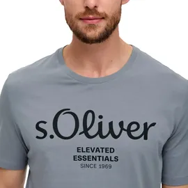 S.Oliver T-Shirt mit Label-Print, Graphit, XXL