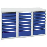 stumpf metall Schubladenschrank Metall 21 Schubladen enzianblau