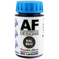 Alex Flittner Designs Lackstift RAL 8022 Schwarzbraun glänzend 50ml Holz Metall Möbel Bad Retuschierlack Reparaturlack