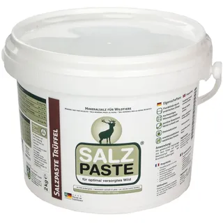 DEUSA Salzpaste Trüffel - das Original seit 2004 - für optimale Mineralienversorgung des Wildes im Revier, 2 Kilo im Eimer + praktischer Spachtel, hochwertiges Mineralprodukt