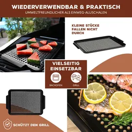 bremermann Grillplatte 44,5 x 29 cm Metall/Schwarz