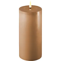 Deluxe Homeart LED Stumpenkerze Real Flame karamell, Ø10 x H20cm, karamell