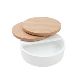 miliboo Couchtisch Weiß/Braun Holz 0 x 0 cm