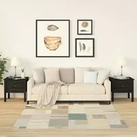 VidaXL Beistelltische 2 Stk. Schwarz 50x50x49 cm Massivholz Kiefer